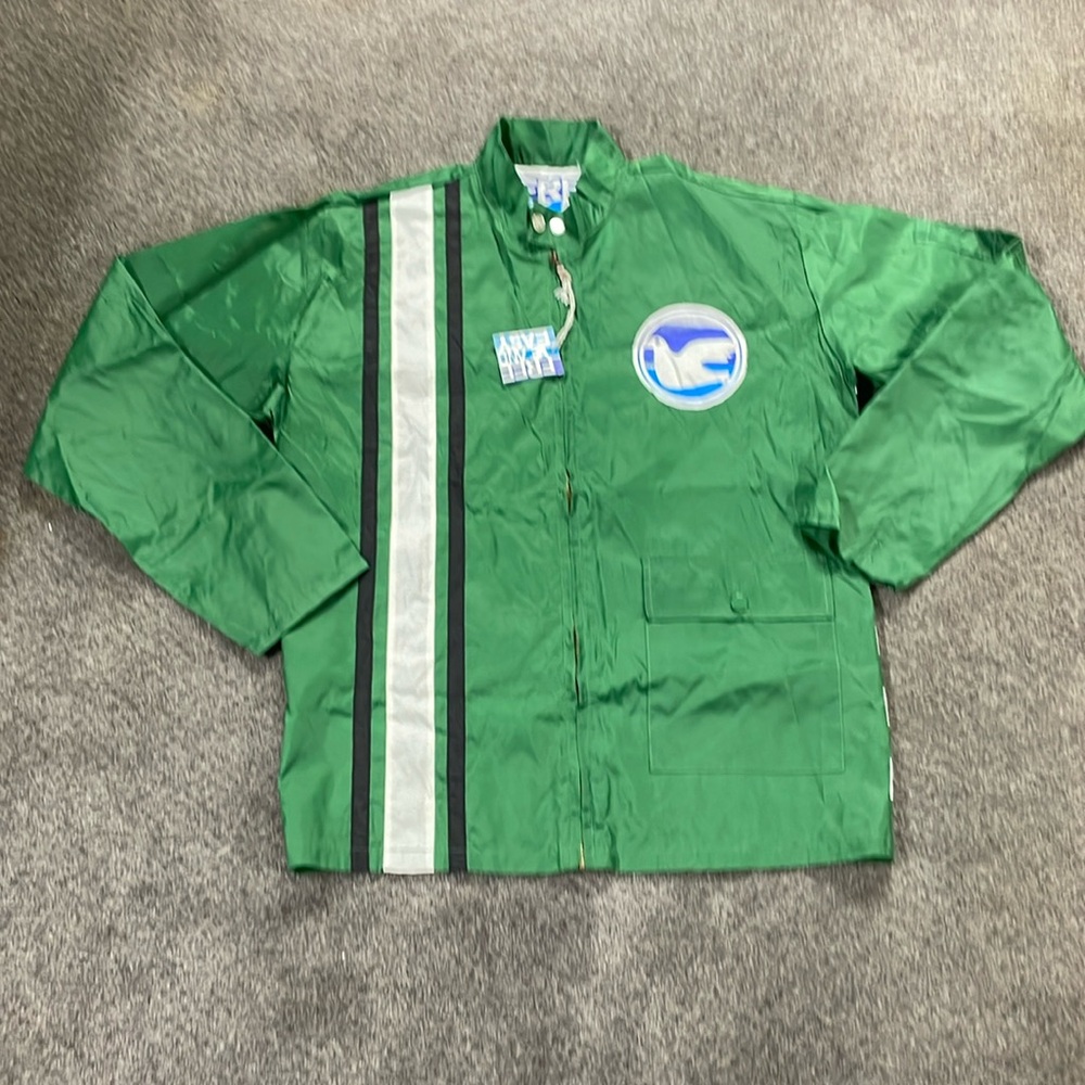 Free & Easy Green Windbreaker Vintage Look, Lightweight Jacket, Peace Dove NWT L